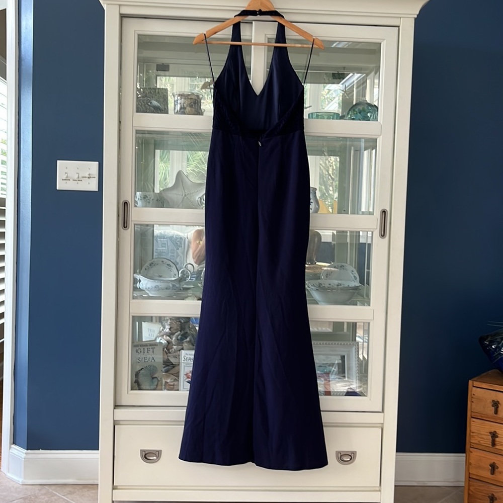 Lulu’s Maxi Dress Love Potion Navy Lace Halter - Picture 15 of 15